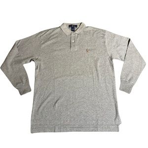 POLO RALPH LAUREN GRAY LONG SLEEVE RUGBY POLO SHIRT MEN'S MEDIUM NWOT!